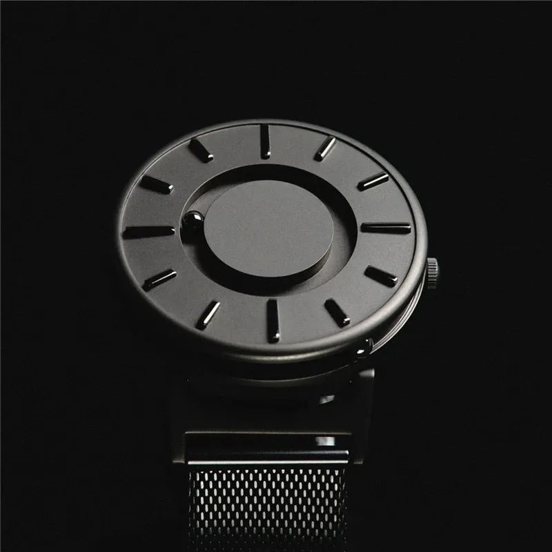 Eutour roma dijital kadranlı saat yenilikçi manyetik Metal izle erkek lüks kuvars saatler paslanmaz çelik kayış orijinal saat