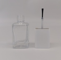 Botol Kosmetik Transparan 5ml-15ml, Botol Minyak Kutek Kaca Kosong, Tutup Sekrup Plastik Putih, Sablon