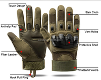Gants de travail tactiques à usage général pour l'équitation et la chasse avec fonction anti-vibration