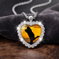 Photos de voyage personnalisables pour couple, collier en métal en forme de cœur, bijoux de confession
