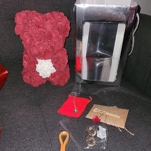 AYOYOかわいいロマンチックなネックレスバルーンギフトカード造花ローズベアボックスギフトバレンタインデー母の日ギフト - Product Image 6