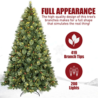 Un sapin de Noël artificiel sur mesure avec des lumières LED et un arbre de Noël en PVC avec un indice de protection IP20