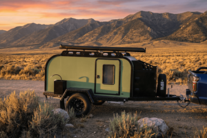 Remolque <span class=keywords><strong>de</strong></span> Campamento Todoterreno Tipo Lágrima, Caravana Pequeña con Cocina Extraíble, Cama Doble y Suspensión Independiente - Product Image 2