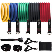 Venta al por Mayor TALLTOP, Juego de Bandas de Resistencia de Látex Personalizadas con Descuento, 11 Piezas, Elásticas y Duraderas para Gimnasio, de 10LB a 50LB, Bandas para Ejercicio