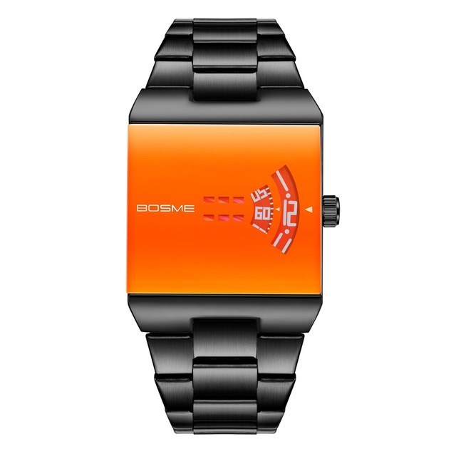 NEW Top Rectangle Original Men Watch Waterproof Fashion Man Wristwatch Stainless Steel Band Unique Quartz Sport Watches Reloj