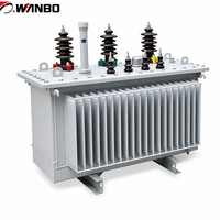 Transformateur de puissance immergé dans l'huile Wanbo-517 S13, faible perte de 35 %, 10 kV 20 kV, ailettes ondulées, ONAN 30-3150 kVA