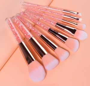 Juego de 8 <span class=keywords><strong>brochas</strong></span> de maquillaje con purpurina rosa, conjunto de 8 <span class=keywords><strong>brochas</strong></span> de maquillaje con purpurina Rosa, con tu logotipo, en pequeña cantidad - Product Image 2