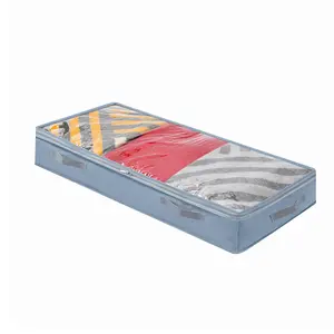 TG-074 옥스포드 천 엑스트라 사이즈 퀼트 옷 지퍼 보관 가방 침대 아래 투명 PVC 창