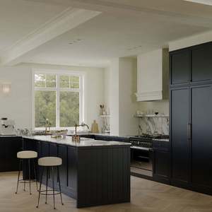 Juego de Muebles de Cocina Modulares Modernos de Estilo Europeo en Forma de L, Puerta de Madera Maciza, Tablero de Melamina, Encimera de Mármol, Blanco Brillante, Montaje en Pared - Product Image 5