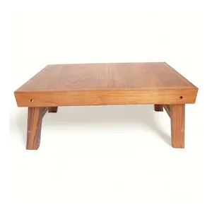 Meja kayu lipat buatan tangan, furnitur kayu jati ukuran 40.5x65x30.5 cm mudah digunakan untuk rumah tangga kelas Premium