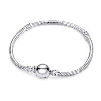 Mode boucle ronde doux chaîne Bracelet 925 en argent Sterling basique serpent os Bracelet pour pendentif à breloque perles bijoux à bricoler soi-même