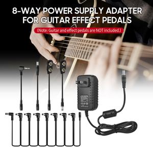 Adaptateur d'alimentation pour effets de guitare <span class=keywords><strong>Caline</strong></span> CP-07B DC 9V 1A avec câble de chaîne en daisy à 8 voies, câbles à polarité inversée, batterie - Product Image 2