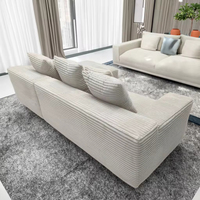 Ensemble de canapé modulaire en flanelle de luxe moderne avec pièce d'angle, design pliable pour chambre à coucher et salon