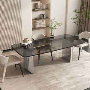 تصميم عصري عالي الجودة ، 12 من أعلى الزجاج المقسى ، حجم كبير لأثاث غرفة الطعام في المنزل - Product Image 5