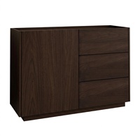 Commode moderne en noyer pour salon, salle à manger, chambre à coucher, meuble de rangement en bois avec 3 tiroirs