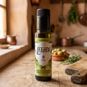 Huile d'olive extra vierge monovarietale 100% Hojiblanca pressée à froid, récompensée, Legado Espagne, bouteille en verre, pour vinaigrette, cuisson et finition - Product Image 1