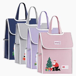 Bolsa de archivo de mano de Papá Noel para regalo de Navidad, bolsa de archivo <span class=keywords><strong>Oxford</strong></span> de doble capa personalizada, bolsa de almacenamiento portátil, suministros escolares y de oficina - Product Image 1