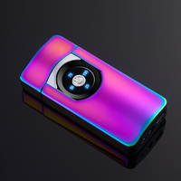 Briquet électronique rechargeable coupe-vent à double arc tactile de luxe avec logo personnalisé KY