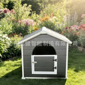 Villa pour animaux de compagnie 4x4 pieds en plastique imperméable, grand enclos pour chien, style simple, pour extérieur - Product Image 3