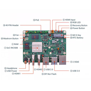 Đá Pi 5B 16GB lpddr4x RAM 32MB SPI Flash Wifi 6E bt5.2 64bit Octa lõ<span class=keywords><strong>i</strong></span> rk3588 SBC gốc 16G LPDDR4 Rock 5 rock5 mô hình B - Product Image 2