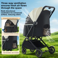 Poussette de voyage pliable et réglable Teddy Baby Luxury à 4 roues pour petits chiens et chats, légère et portable, en métal, pour le camping et l'exportation