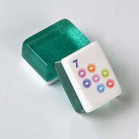 Tuiles de Mahjong Personnalisables Bleu Turquoise Style Américain en Mélamine Pliables Durables Portables Tendance Luxueuses