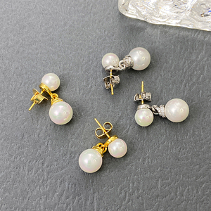 David yurman ต่างหูมุกคู่8 + 10มม. ต่างหูผู้หญิงคุณภาพสูงขายส่ง - Product Image 2