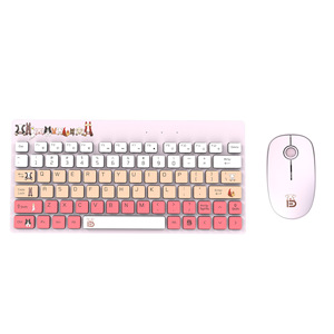 Couso 1501 Wireless Keyboard <b>Mouse</b> Combo 68 Keys Ultra Thin Cute Animal Design For Office Use - Product Image 5