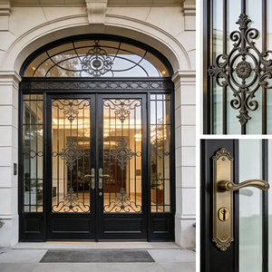 Portes extérieures en fer forgé de qualité supérieure, portes de sécurité au design orné pour maisons de luxe - Product Image 3