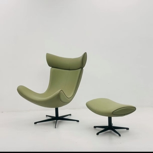 Poltrona <span class=keywords><strong>Imola</strong></span> Singola in Pelle, Sedia Girevole da Salotto con Poggiapiedi, Design Tiger, per Balcone e Relax - Product Image 6