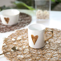 Set de table rond en polyester tissé, fait main, en corde de papier tressée, pour la décoration de la table à manger à la maison