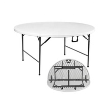 Table ronde pliable en plastique de 60 pouces pour 10 personnes, salle de réception, mariage, événements, fête