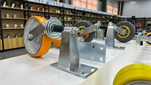 Roulettes de porte robustes à ressort, gris doré, en caoutchouc massif, 4, 5, 6, 8 pouces, <span class=keywords><strong>pour</strong></span> entrepôt et industrie - Product Image 6