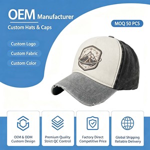 Casquette de baseball vintage bleu marine à visière plate, non structurée, en coton Oxford, motif léopard, 5 panneaux, brodée, avec fermeture snapback - Product Image 1