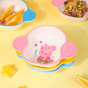 Wuhe Cartoon Double-Eared <b>Bowl</b> For Kids Food Grade <b>Melamine</b> Heart Shape 2-4 Years - Product Image 2