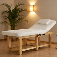 Vente d'usine : Table de massage à cadre en bois, table de physiothérapie, mobilier de salon de beauté avec armoire à outils