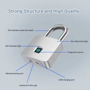 Kadonio điện tử Vân tay lớn thông minh ổ khóa IP67 không thấm nước di động Patio cửa nhà để xe ổ khóa với chìa khóa - Product Image 4