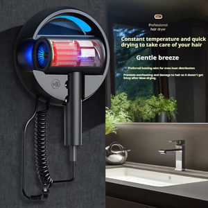 नए नीले प्रकाश होटल हेयर ड्रायर दीवार-माउंट और बालों की देखभाल के लिए बाथरूम के लिए ड्रिल-मुक्त - Product Image 6