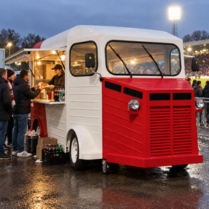 Camion de restauration électrique de style van rétro personnalisé avec fenêtres de service latérales, cuisine mobile, véhicule de vente de nourriture de rue à vendre - Product Image 5