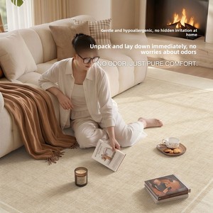 <span class=keywords><strong>Tappeto</strong></span> in Velluto Persiano Stile Log-Style <span class=keywords><strong>Color</strong></span> <span class=keywords><strong>Crema</strong></span> per Soggiorno e Camera da Letto, Lavabile e Pulibile, Tinta Unita, <span class=keywords><strong>Tappeto</strong></span> di Alta Gamma per la Casa - Product Image 4
