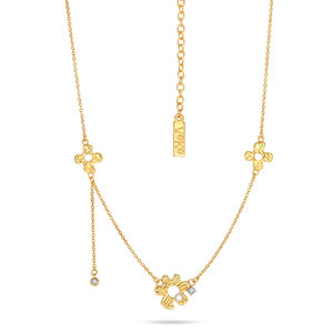 Bijoux plaqués or 18 carats sans ternissement Collier à chaîne délicate avec breloque fleur en argent sterling 925 pour fille - Product Image 1