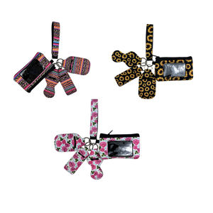 Portachiavi autodifesa marsupio portachiavi in Neoprene Set <span class=keywords><strong>porta</strong></span> <span class=keywords><strong>carte</strong></span> di credito girasole cerniera in PVC - Product Image 3