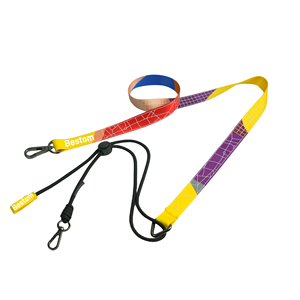 Bestom Custom Logo Dye Sublimation Nylon ID Badge Holder Cotton Eco-friendly Recycled Antibacterial Adjustable <b>Lanyard</b> - Product Image 2