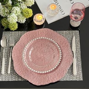 Assiettes <span class=keywords><strong>de</strong></span> service rondes <span class=keywords><strong>en</strong></span> <span class=keywords><strong>verre</strong></span> cristal avec bordure <span class=keywords><strong>en</strong></span> dentelle, style europé<span class=keywords><strong>en</strong></span>, personnalisées <span class=keywords><strong>en</strong></span> usine, pour mariage, fruits, vaisselle <span class=keywords><strong>de</strong></span> restaurant - Product Image 3