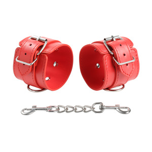 大人のPUレザー手首の袖口足首の袖口BDSMボンデージアダルトセックスのゲームプレイのための手錠 - Product Image 3