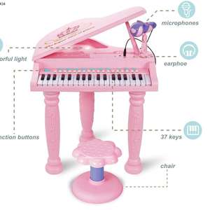 37 Touches Clavier Électrique <span class=keywords><strong>Piano</strong></span> Orgue Rose Multifonction Musique Éducative Jouet <span class=keywords><strong>Piano</strong></span> Avec Microphone - Product Image 4