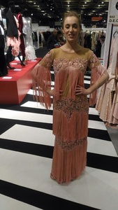 En gros de mode à la main strass lourd pierre travail robes de soirée - Product Image 2