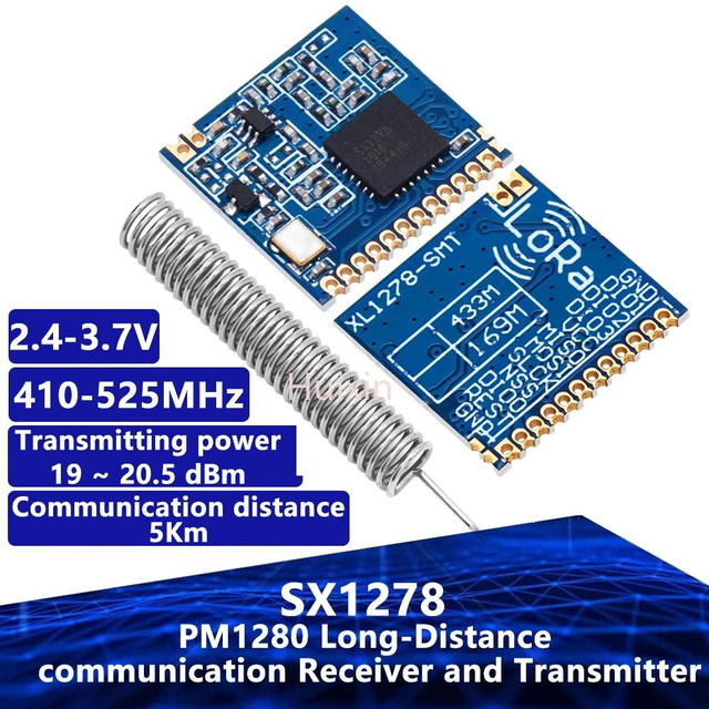 Hot 1PCS RF LoRa Module SX1278 Chip PM1280 Long-Distance Communication Receiver And Transmitter SPI LORA IOT+1pcs 433MHz Antenna
