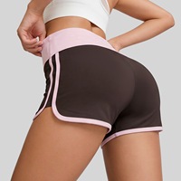 Nouvelle Collection Été – Short de Yoga et Cyclisme Sportif Respirant à Rayures, Taille Haute, Coupe Ajustée, Couleurs Contrastées, en Polyester et Spandex