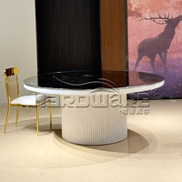 Meubles d'hôtel en gros, table ronde de salle à manger moderne en acier inoxydable avec plateau en verre, pour 6 personnes, utilisation en extérieur, pour mariage, fête, banquet